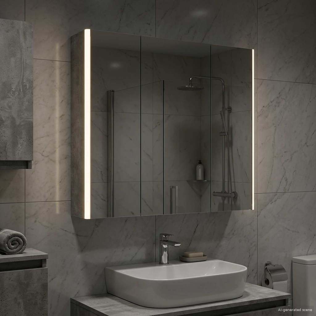 Badezimmerspiegelschrank Beton Grau 73,5 x 15,5 x 70 cm