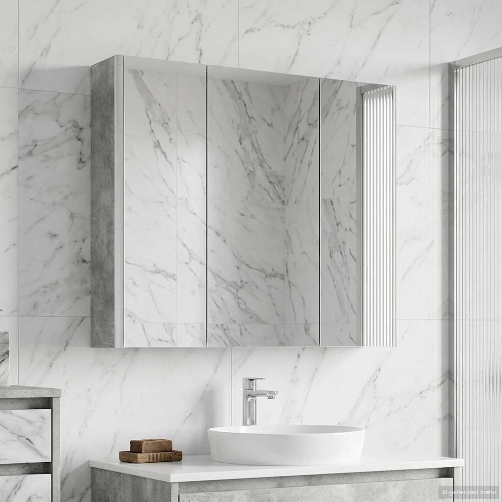 Badezimmerspiegelschrank Beton Grau 73,5 x 15,5 x 70 cm