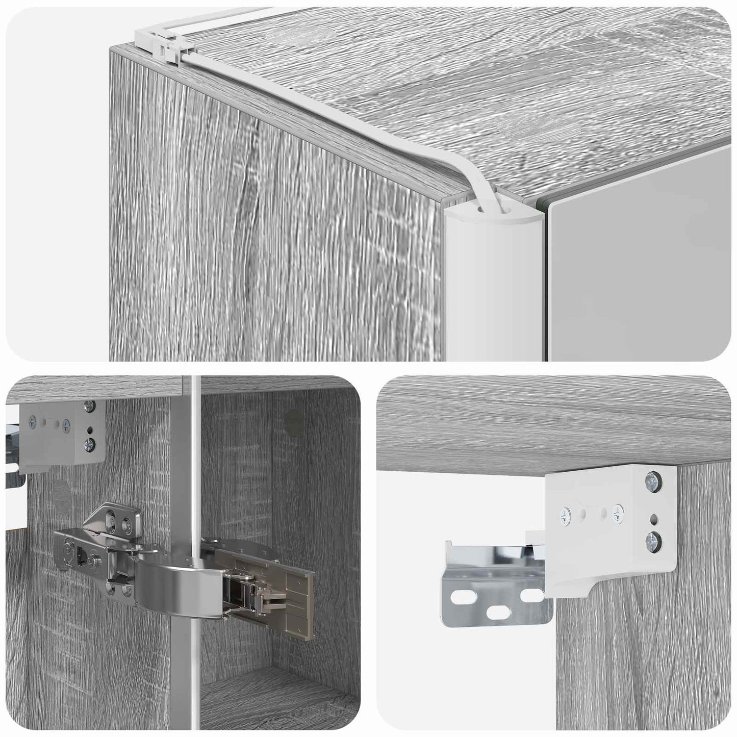 Badezimmerspiegelschrank Graues Sonoma 73,5 x 15,5 x 70 cm