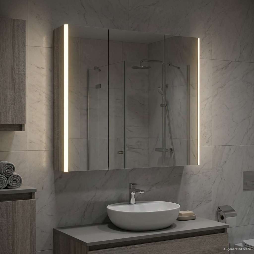 Badezimmerspiegelschrank Graues Sonoma 73,5 x 15,5 x 70 cm