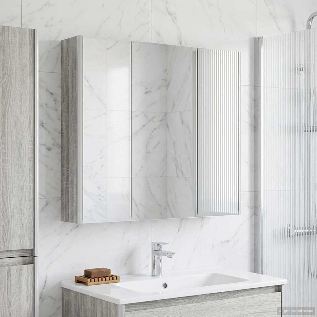Badezimmerspiegelschrank Graues Sonoma 73,5 x 15,5 x 70 cm