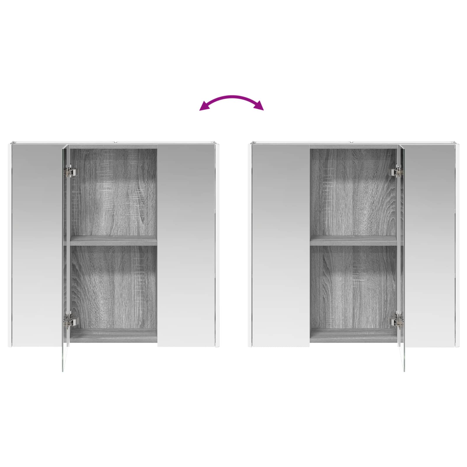 Badezimmerspiegelschrank Graues Sonoma 73,5 x 15,5 x 70 cm