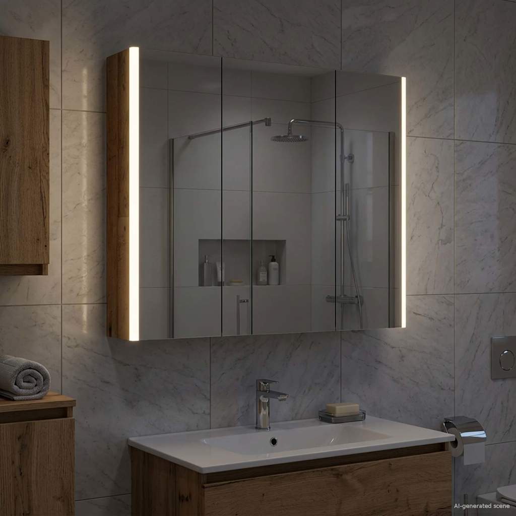 Badezimmerspiegelschrank Altholz 73,5 x 15,5 x 70 cm
