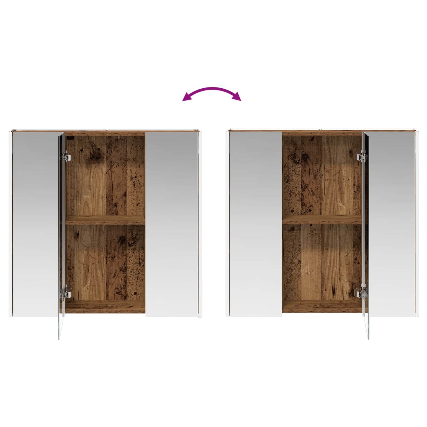 Badezimmerspiegelschrank Altholz 73,5 x 15,5 x 70 cm