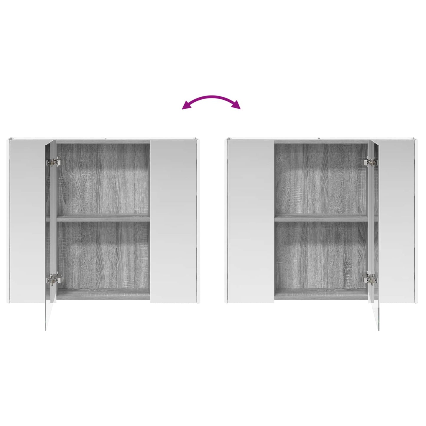 Badezimmerspiegelschrank Graues Sonoma 83,5 x 15,5 x 70 cm