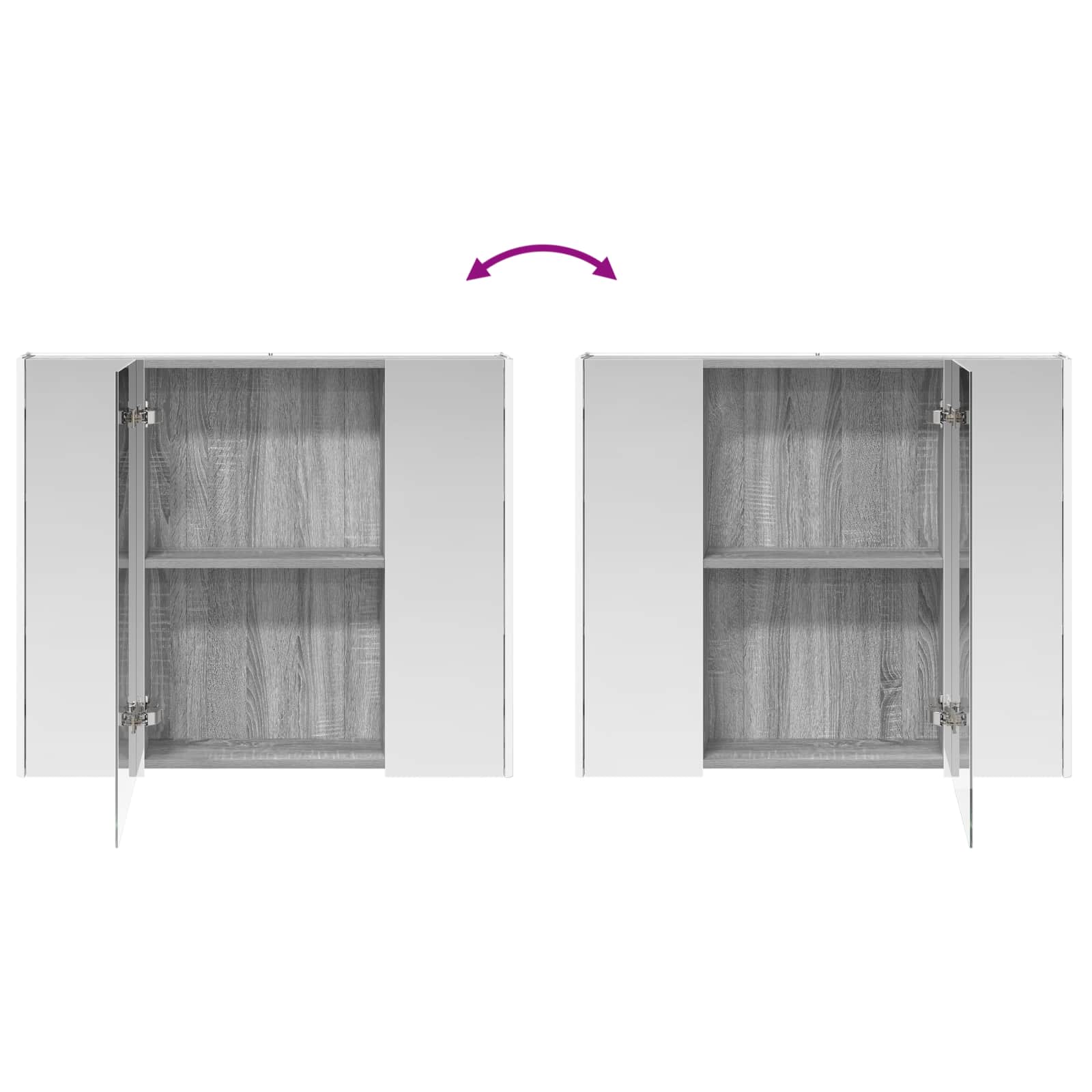 Badezimmerspiegelschrank Graues Sonoma 83,5 x 15,5 x 70 cm
