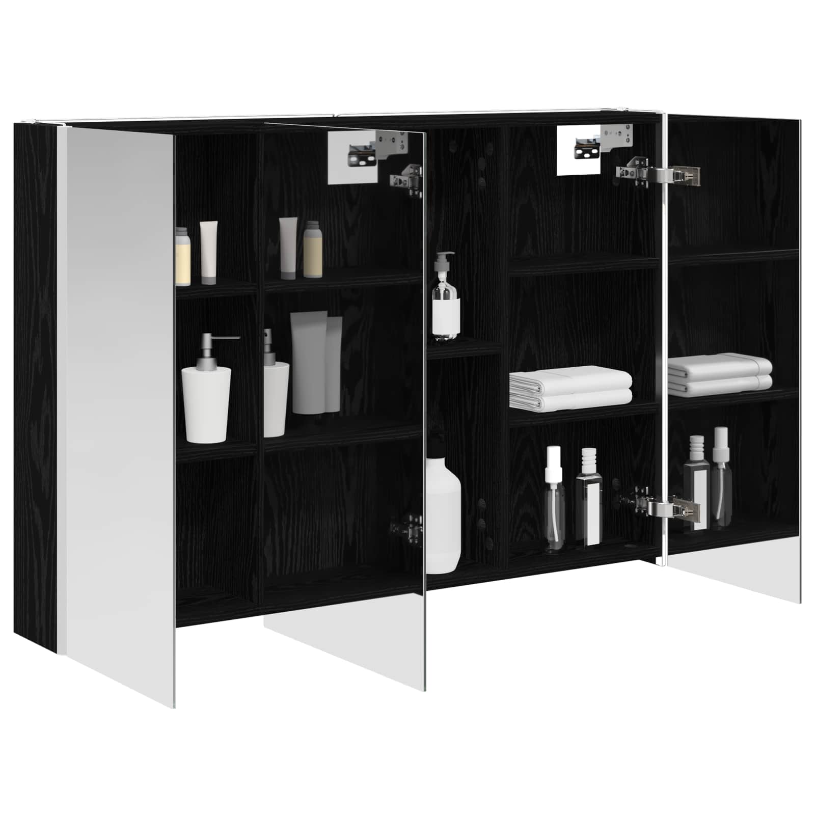 Badezimmerspiegelschrank Schwarz Eichen-Optik