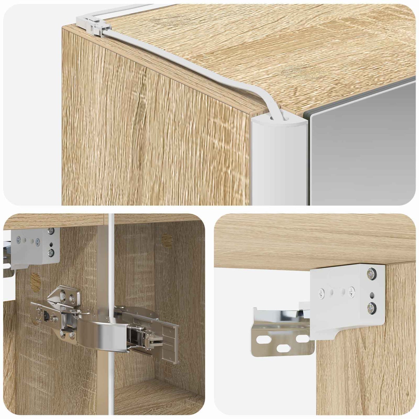 Badezimmerspiegelschrank Sonoma-Eiche 103,5 x 15,5 x 70 cm