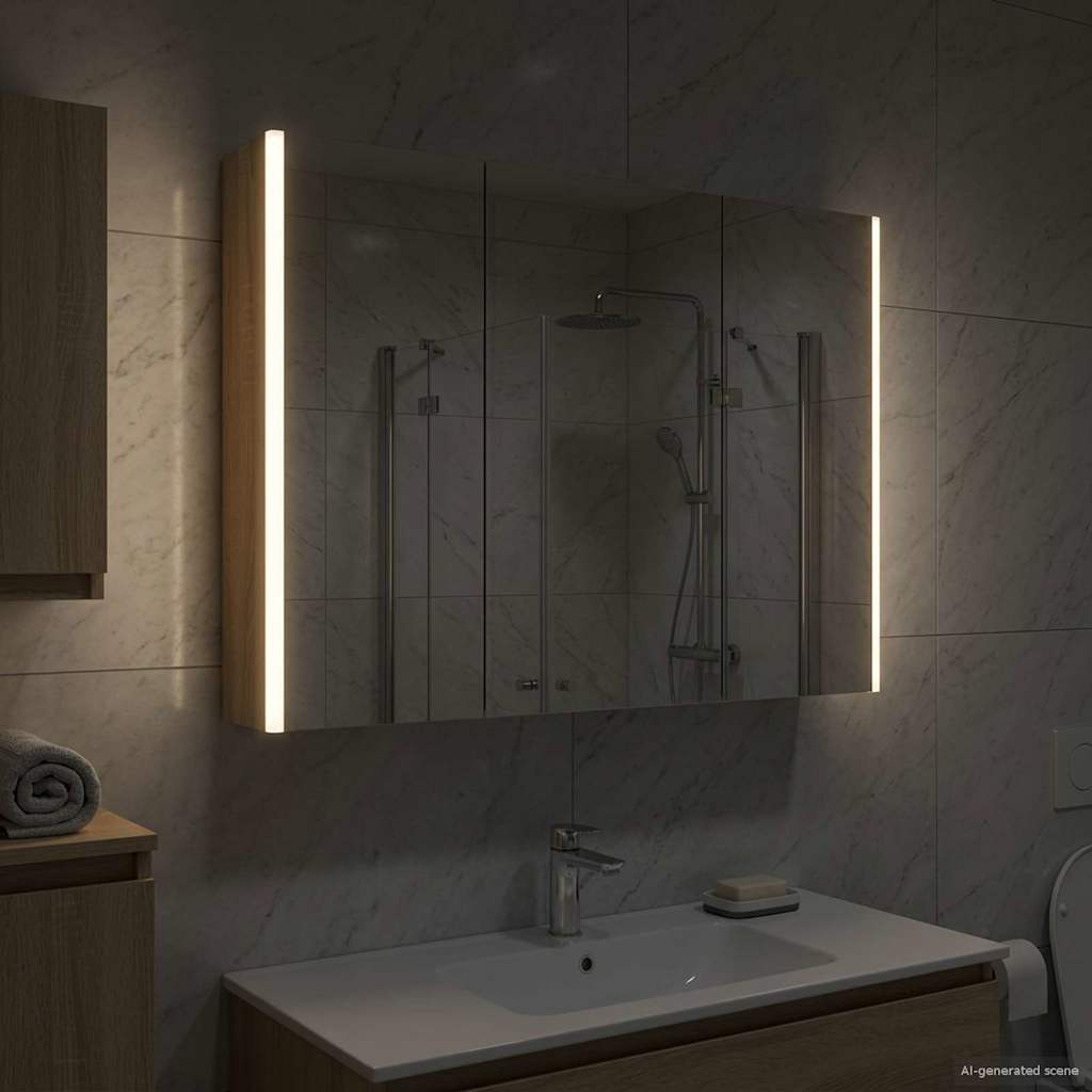 Badezimmerspiegelschrank Sonoma-Eiche 103,5 x 15,5 x 70 cm