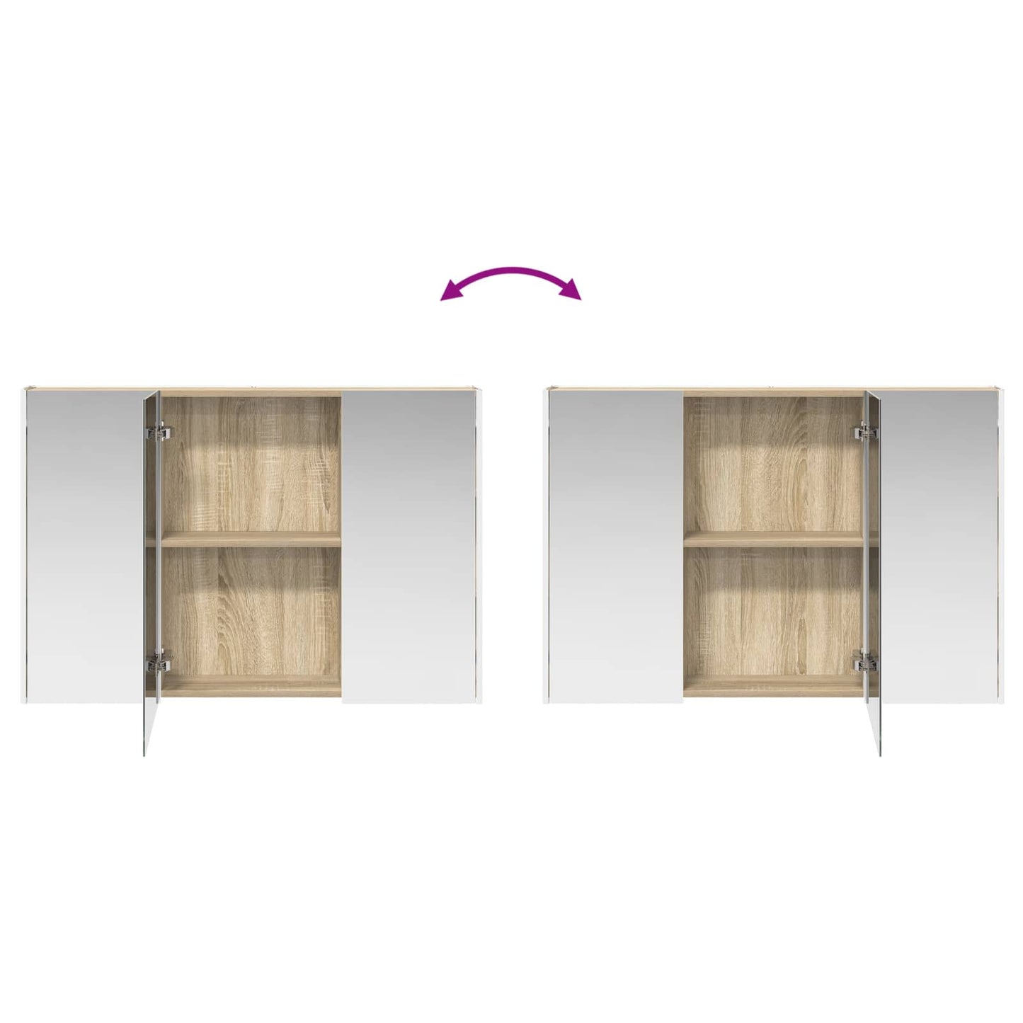 Badezimmerspiegelschrank Sonoma-Eiche 103,5 x 15,5 x 70 cm