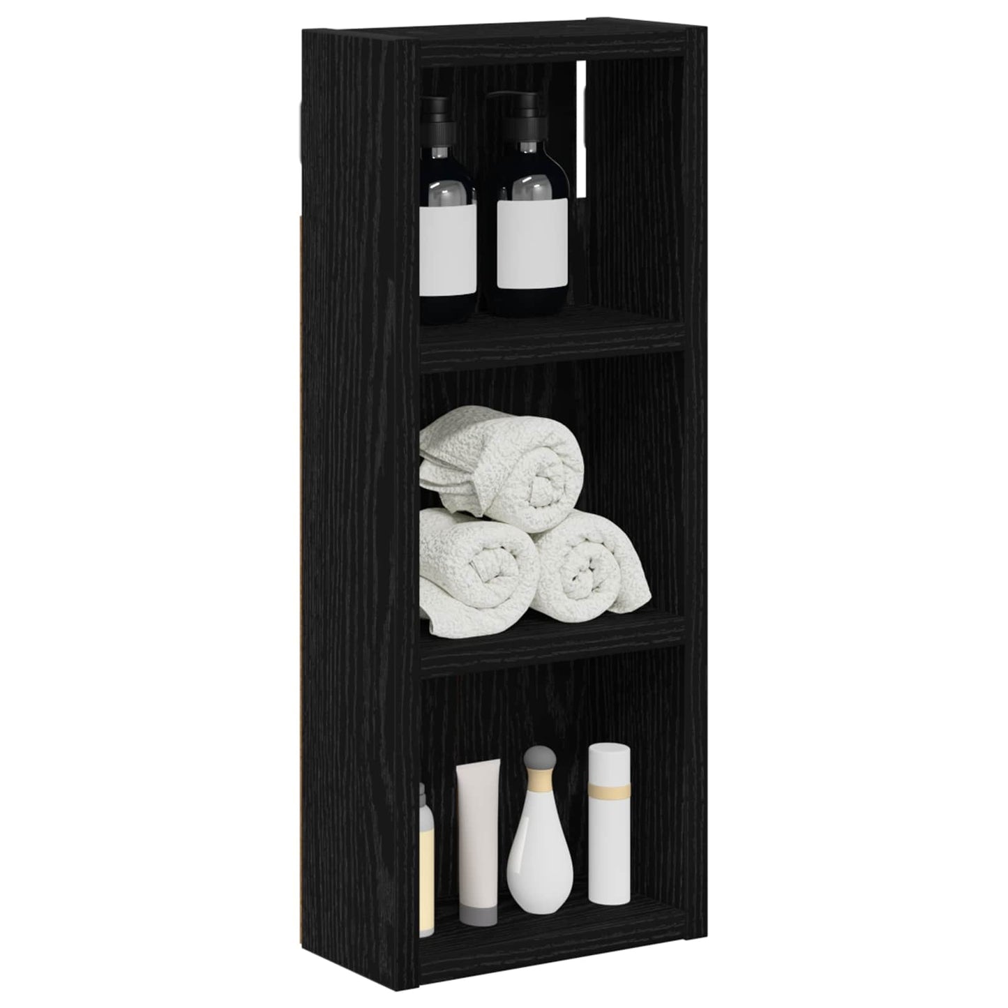 Badezimmer-Wandschrank Schwarz Eichen-Optik 20 x 10 x 50 cm
