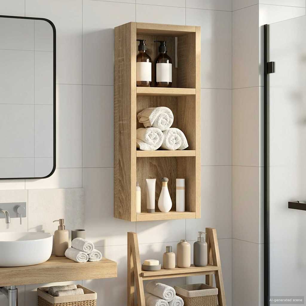 Badezimmer-Wandschrank Sonoma-Eiche 20 x 10 x 50 cm