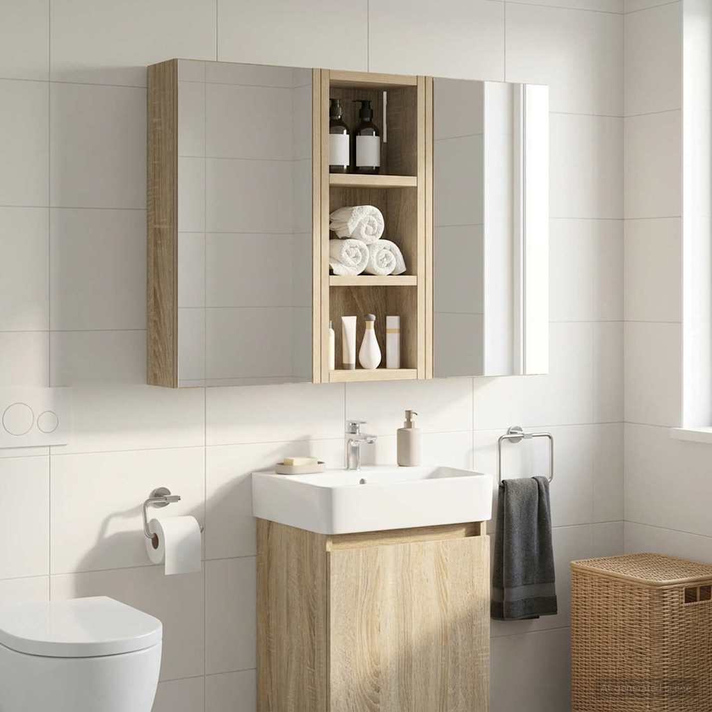 Badezimmer-Wandschrank Sonoma-Eiche 20 x 10 x 50 cm