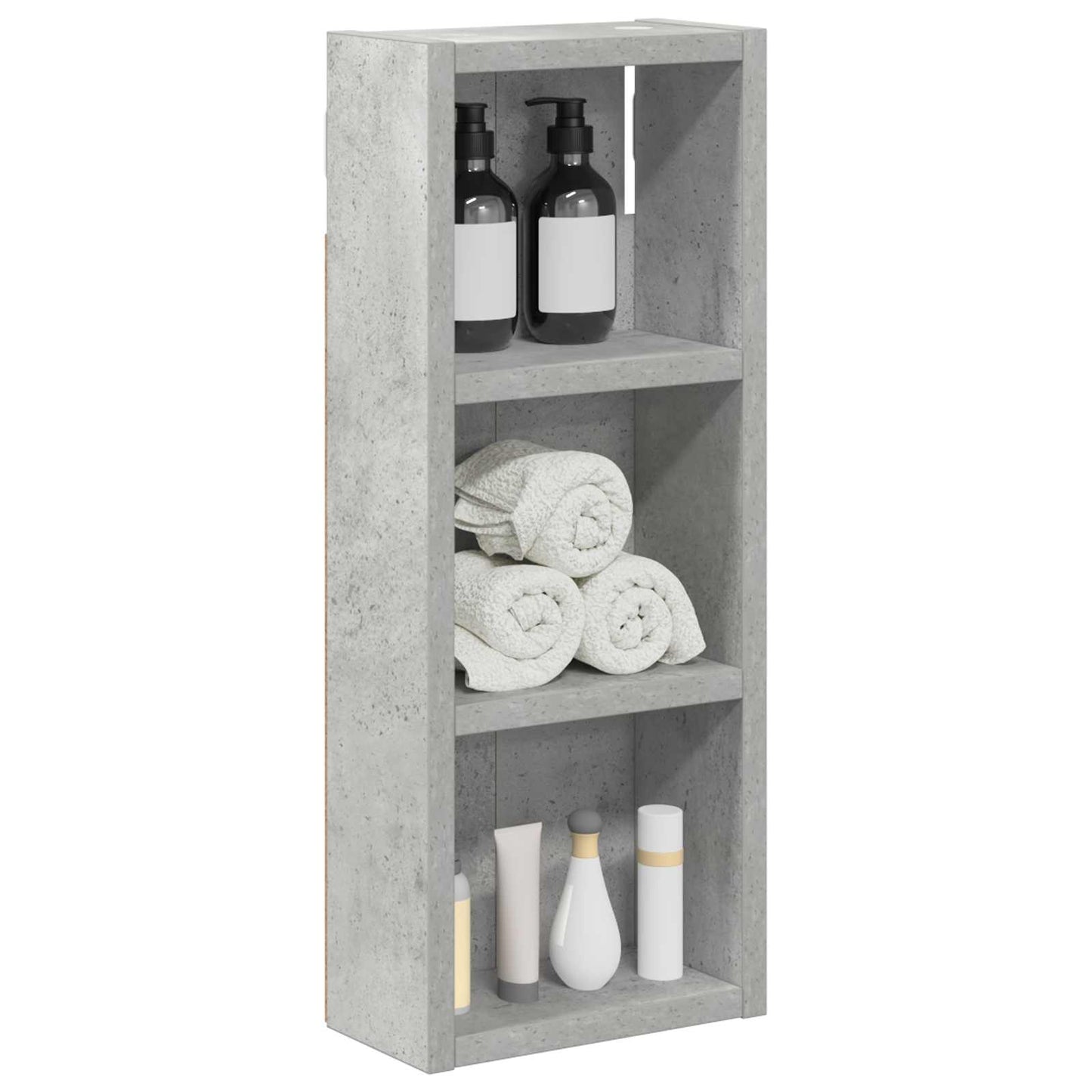 Badezimmer-Wandschrank Betongrau 20 x 10 x 50 cm Holzwerkstoff
