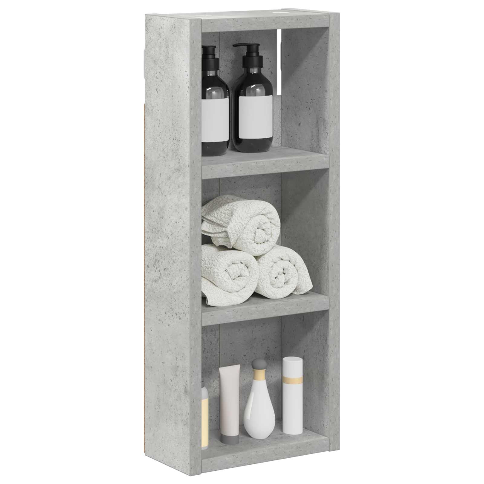 Badezimmer-Wandschrank Betongrau 20 x 10 x 50 cm Holzwerkstoff