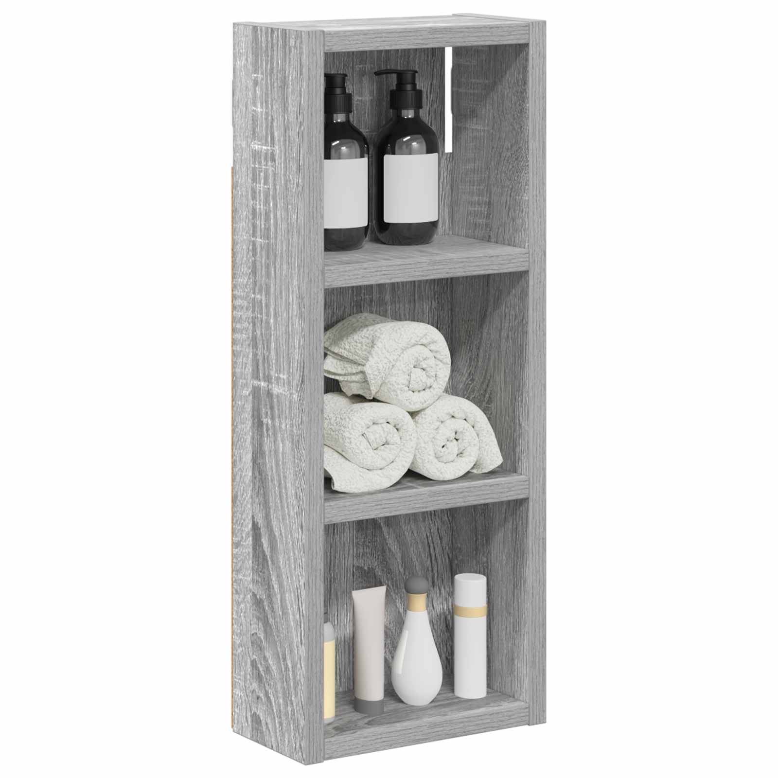 Badezimmer-Wandschrank Sonoma-Grau 20 x 10 x 50 cm