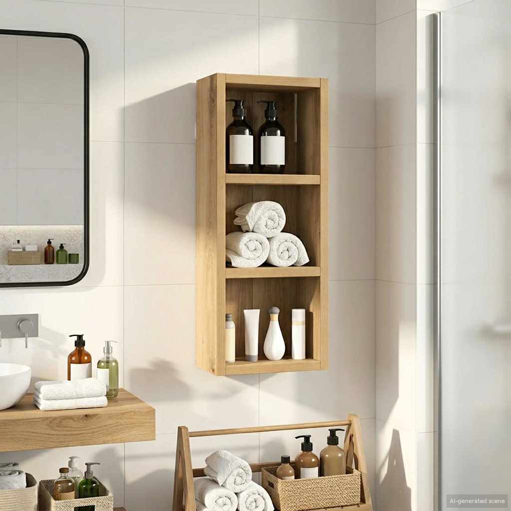 Badezimmer-Wandschrank Kunsthandwerk Eiche 20 x 10 x 50 cm