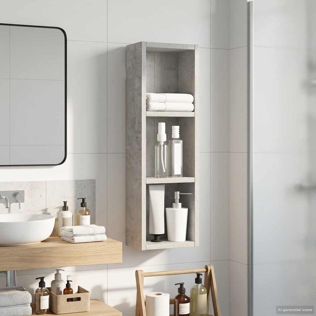 Badezimmer-Wandschrank Betongrau 20 x 10 x 60,5 cm