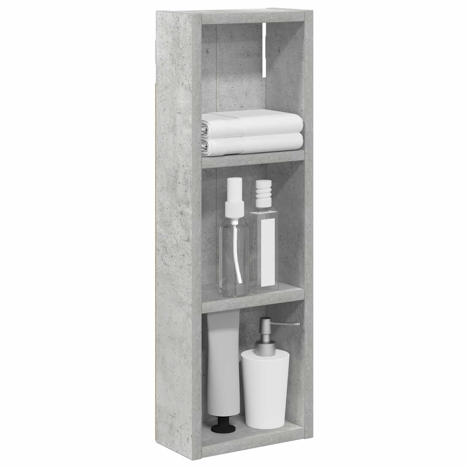 Badezimmer-Wandschrank Betongrau 20 x 10 x 60,5 cm