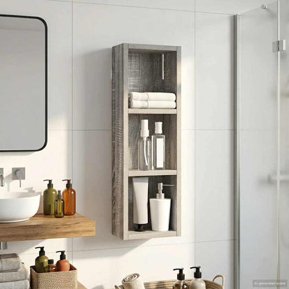 Badezimmer-Wandschrank Sonoma-Grau 20 x 10 x 60,5 cm