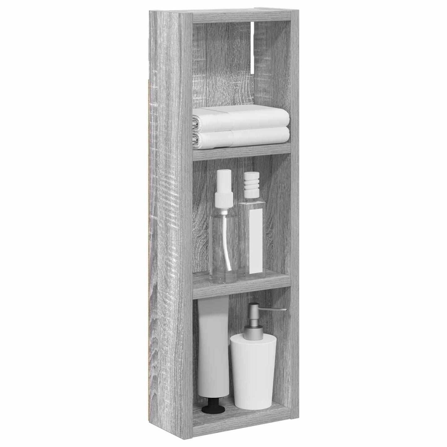 Badezimmer-Wandschrank Sonoma-Grau 20 x 10 x 60,5 cm