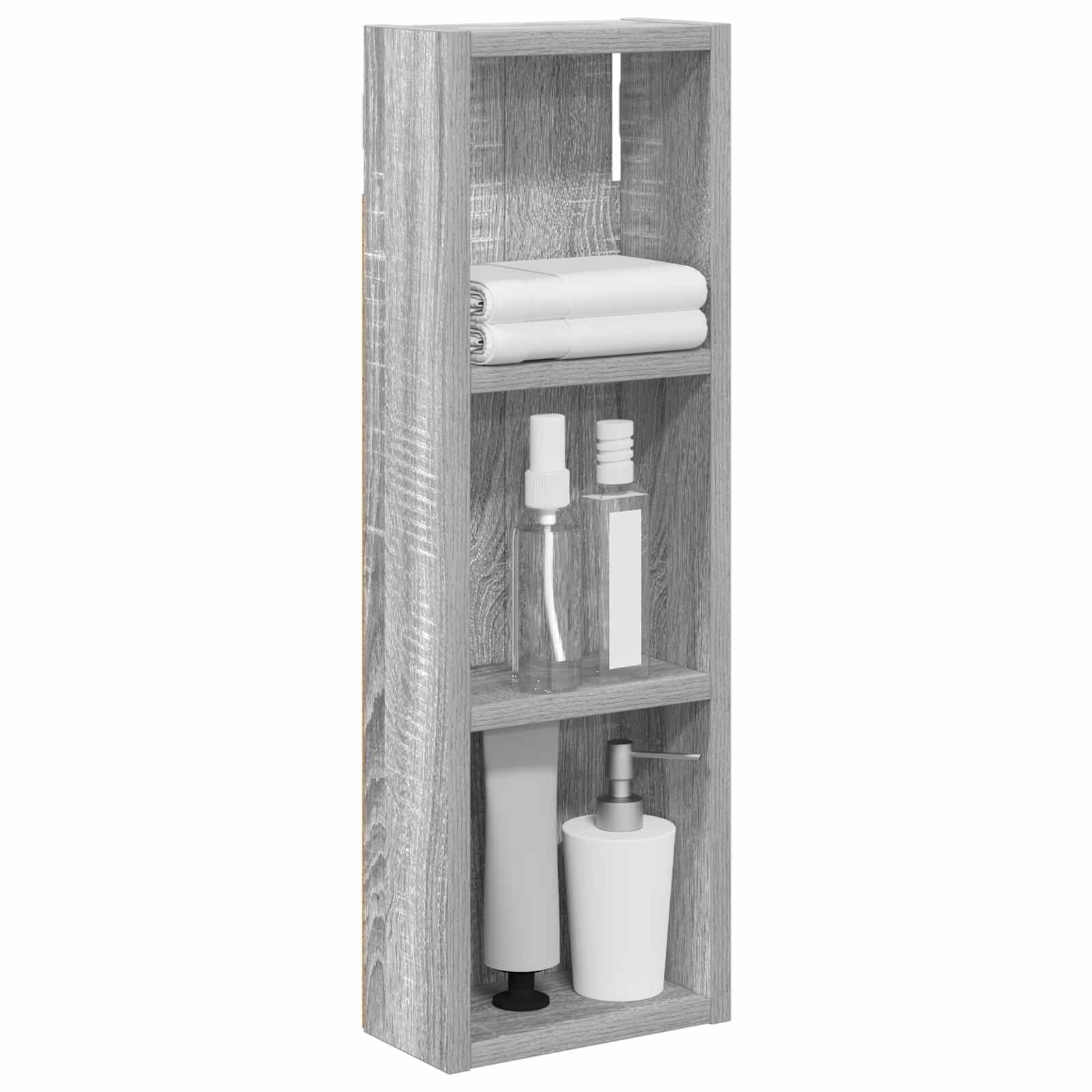 Badezimmer-Wandschrank Sonoma-Grau 20 x 10 x 60,5 cm