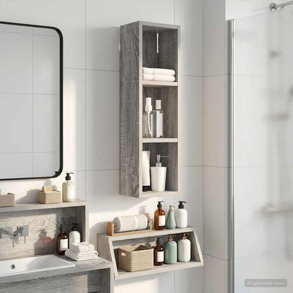 Badezimmer-Wandschrank Sonoma-Grau 20 x 14 x 70 cm