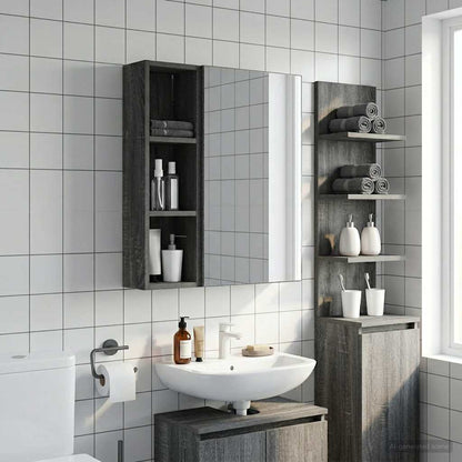 Badezimmer-Wandschrank Sonoma-Grau 20 x 14 x 70 cm