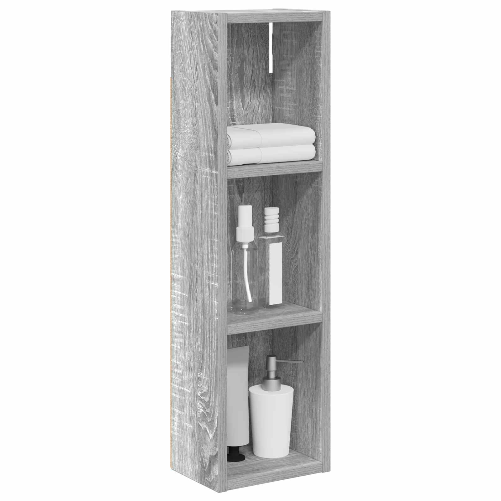 Badezimmer-Wandschrank Sonoma-Grau 20 x 14 x 70 cm