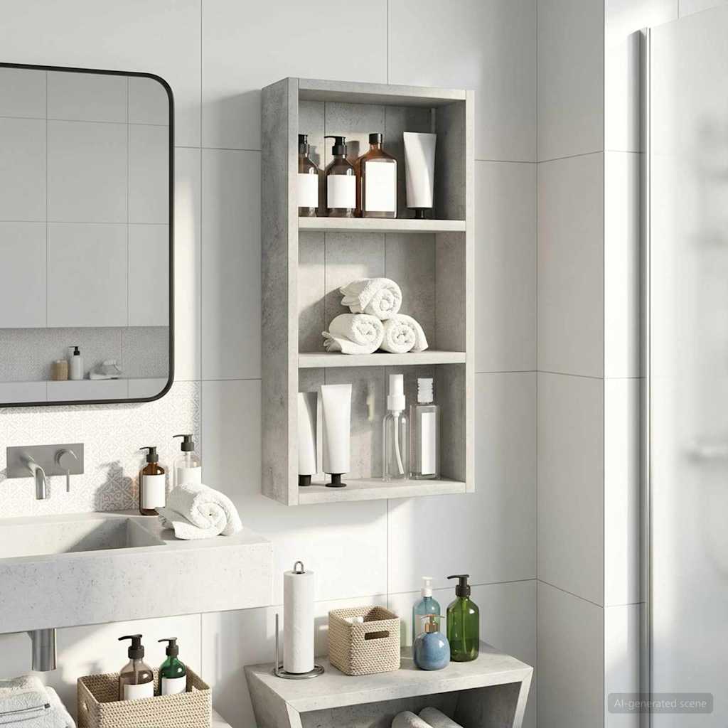 Badezimmer-Wandschrank Betongrau 30 x 10 x 60,5 cm