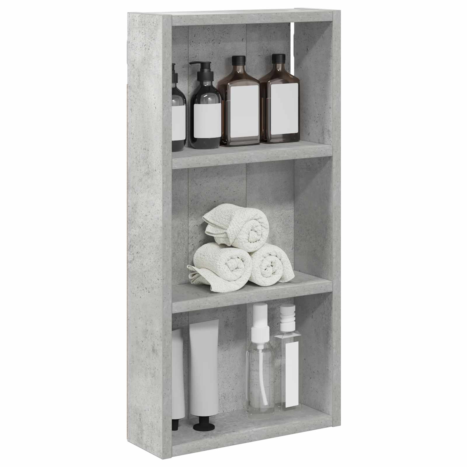 Badezimmer-Wandschrank Betongrau 30 x 10 x 60,5 cm