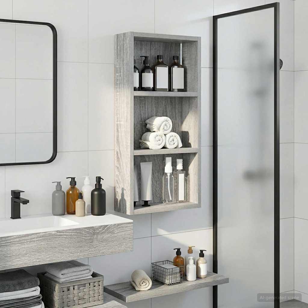 Badezimmer-Wandschrank Sonoma-Grau 30 x 10 x 60,5 cm