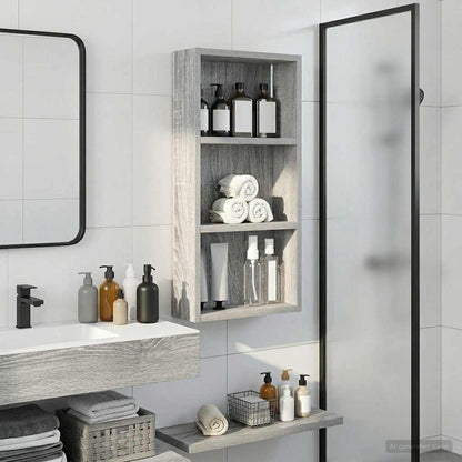 Badezimmer-Wandschrank Sonoma-Grau 30 x 10 x 60,5 cm
