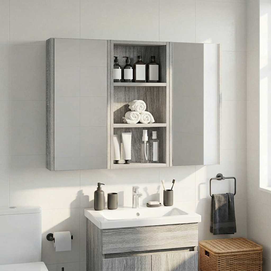 Badezimmer-Wandschrank Sonoma-Grau 30 x 10 x 60,5 cm