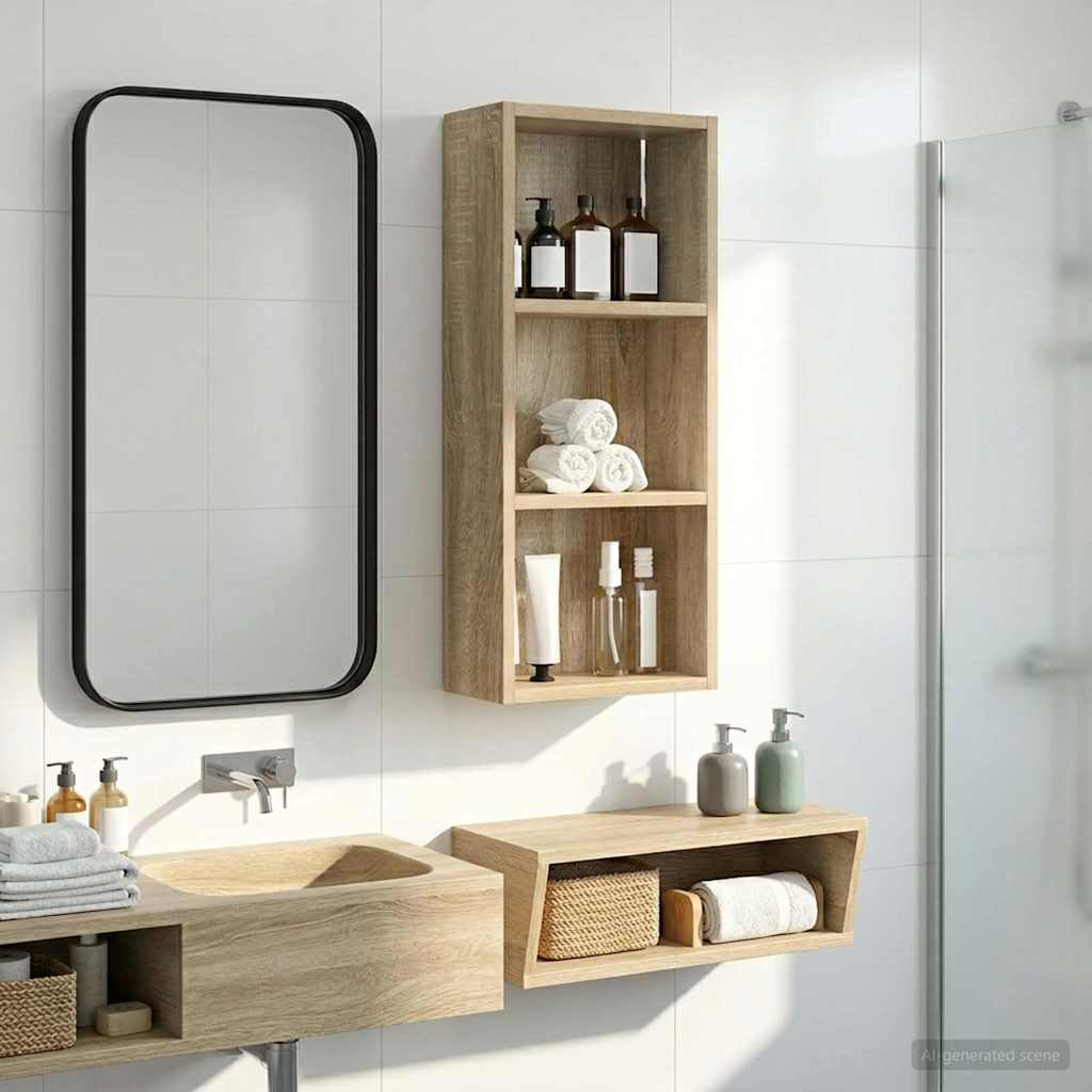 Badezimmer-Wandschrank Sonoma-Eiche 30 x 14 x 70 cm