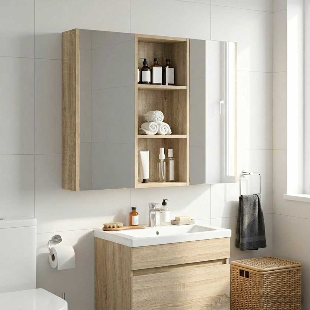 Badezimmer-Wandschrank Sonoma-Eiche 30 x 14 x 70 cm