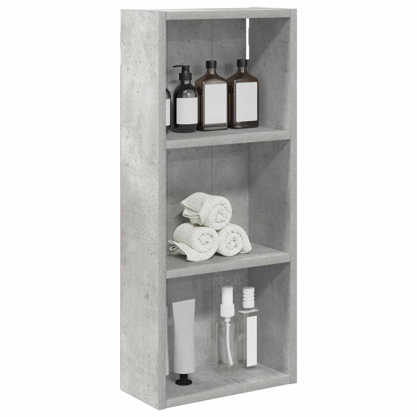 Badezimmer-Wandschrank Betongrau 30 x 14 x 70 cm Holzwerkstoff