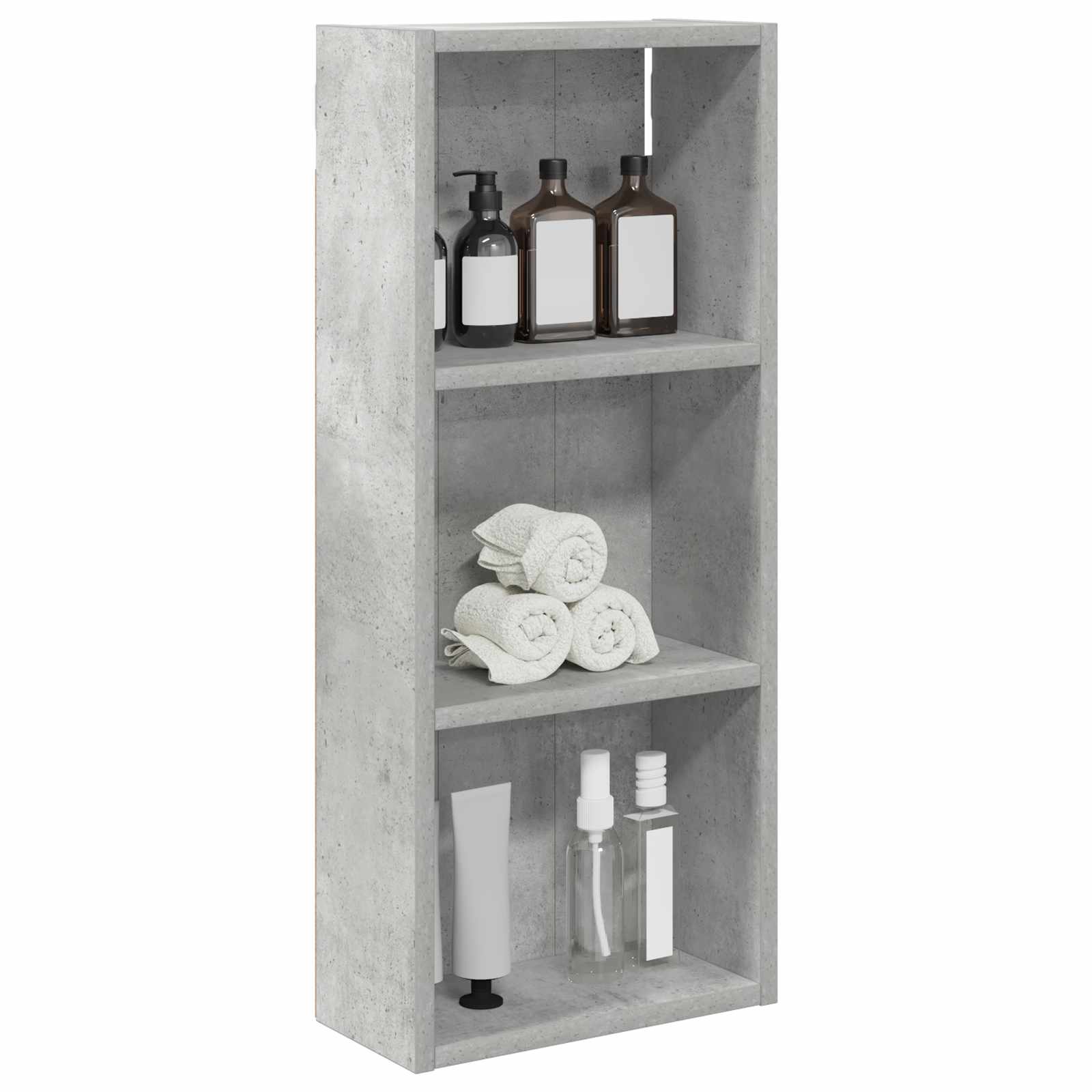 Badezimmer-Wandschrank Betongrau 30 x 14 x 70 cm Holzwerkstoff