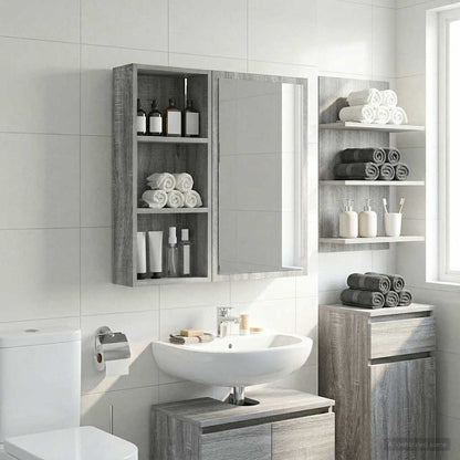 Badezimmer-Wandschrank Sonoma-Grau 30 x 14 x 70 cm