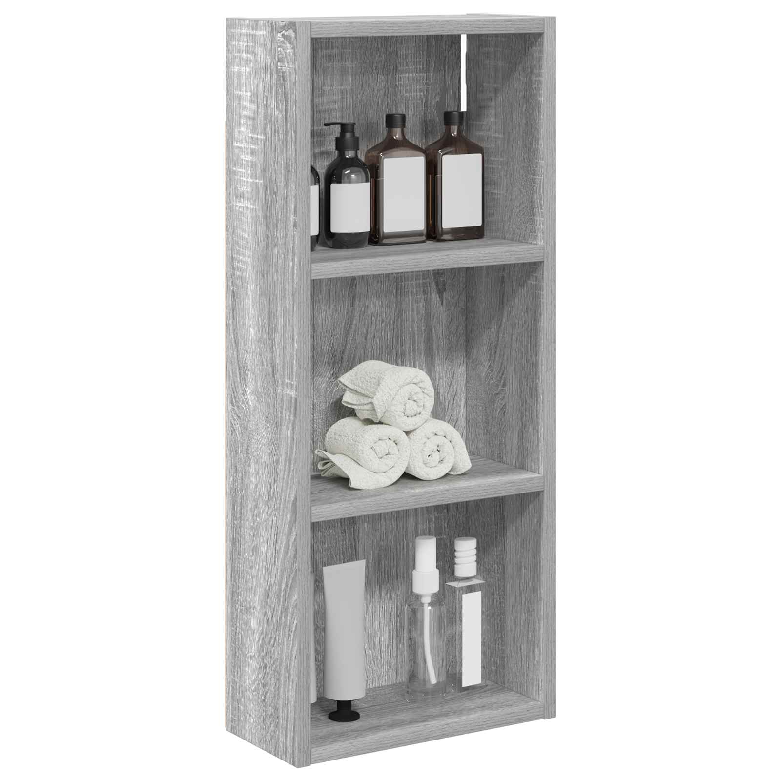Badezimmer-Wandschrank Sonoma-Grau 30 x 14 x 70 cm