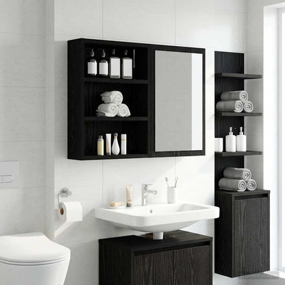Badezimmer-Wandschrank Schwarz Eichen-Optik 40 x 10 x 50 cm