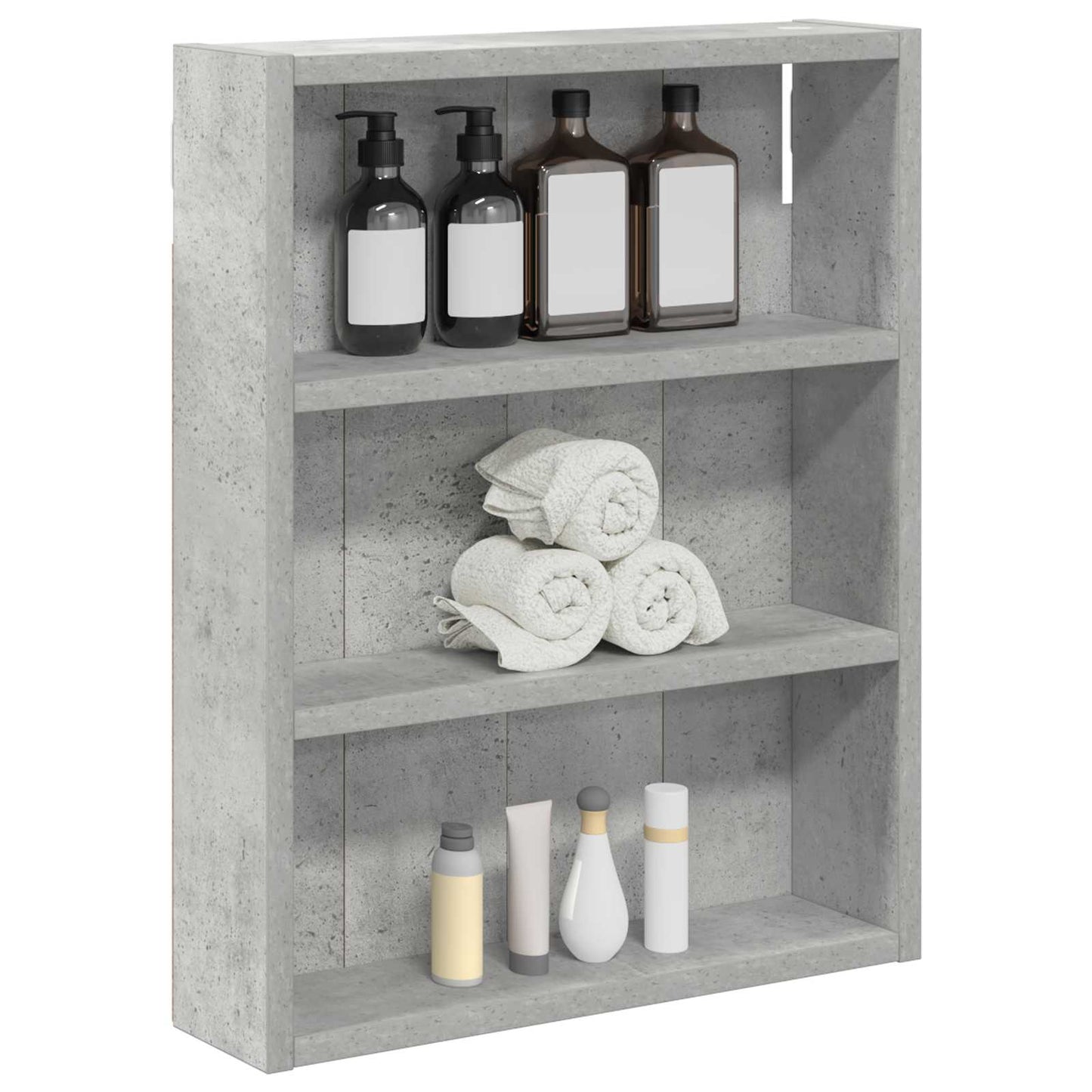 Badezimmer-Wandschrank Betongrau 40 x 10 x 50 cm Holzwerkstoff