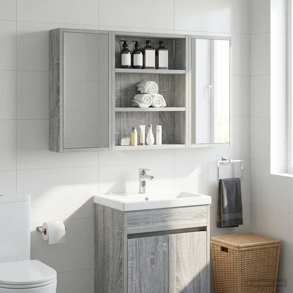 Badezimmer-Wandschrank Sonoma-Grau 40 x 10 x 50 cm