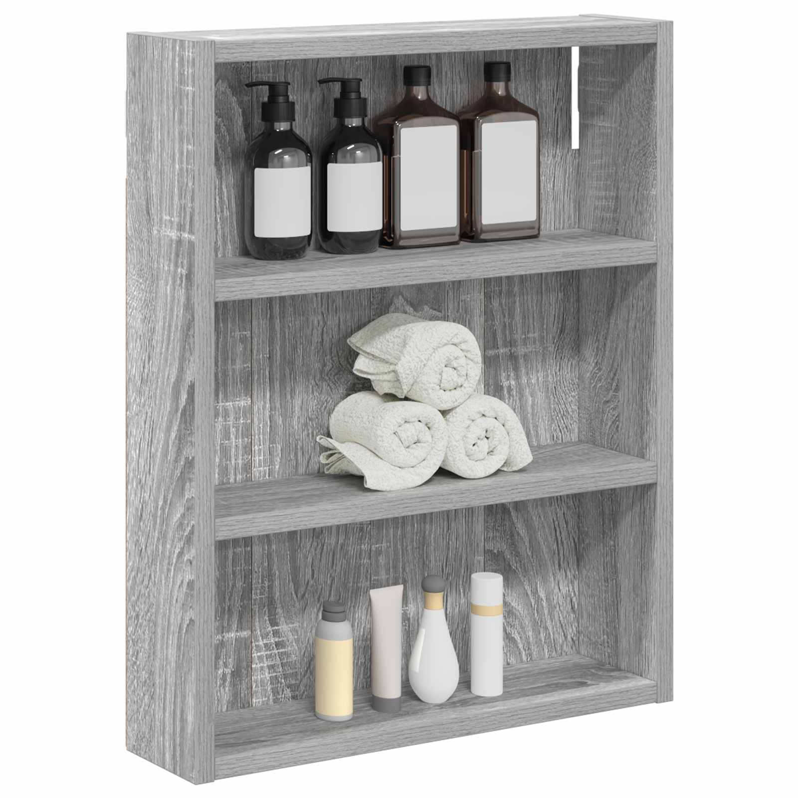 Badezimmer-Wandschrank Sonoma-Grau 40 x 10 x 50 cm