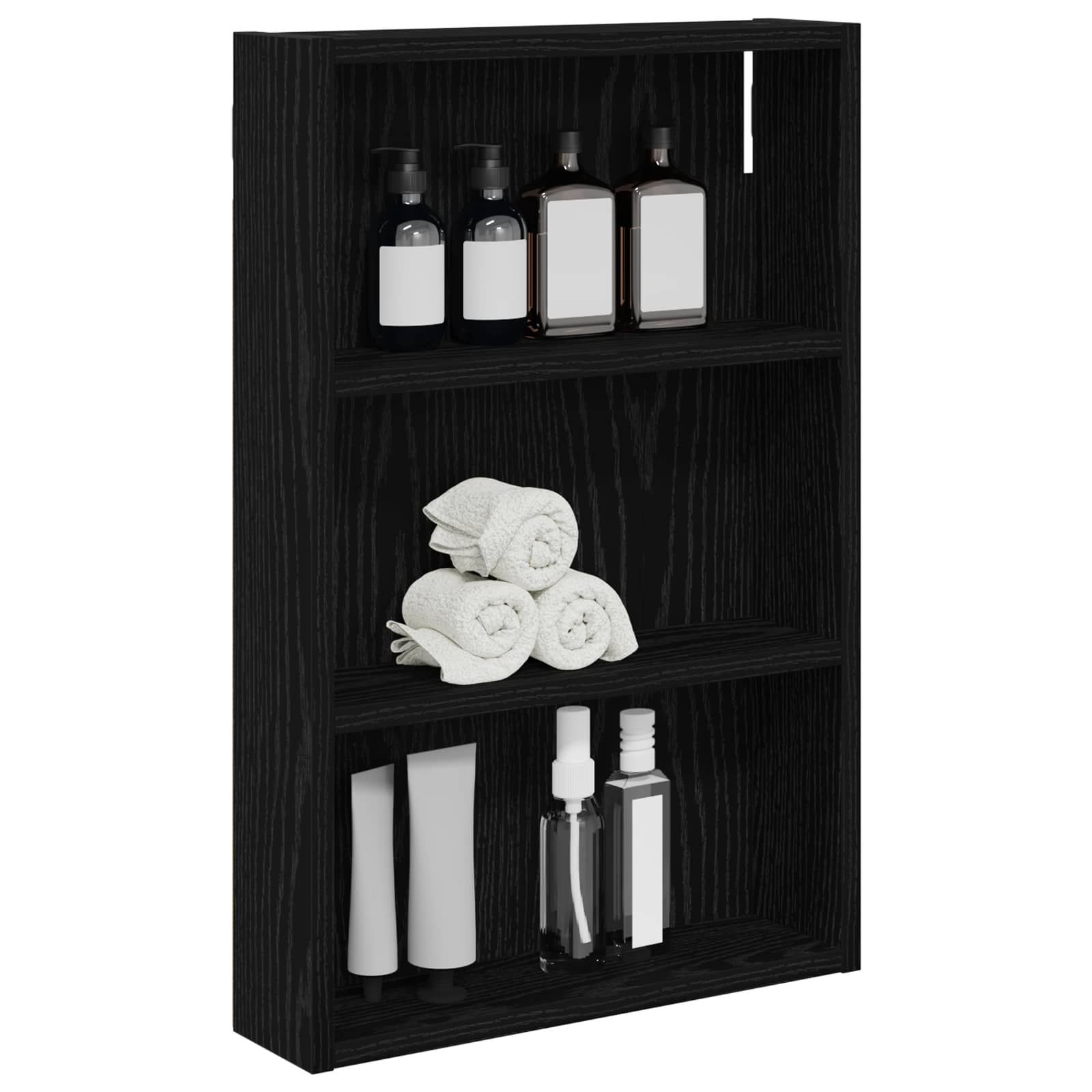 Badezimmer-Wandschrank Schwarz Eichen-Optik 40 x 10 x 60,5 cm