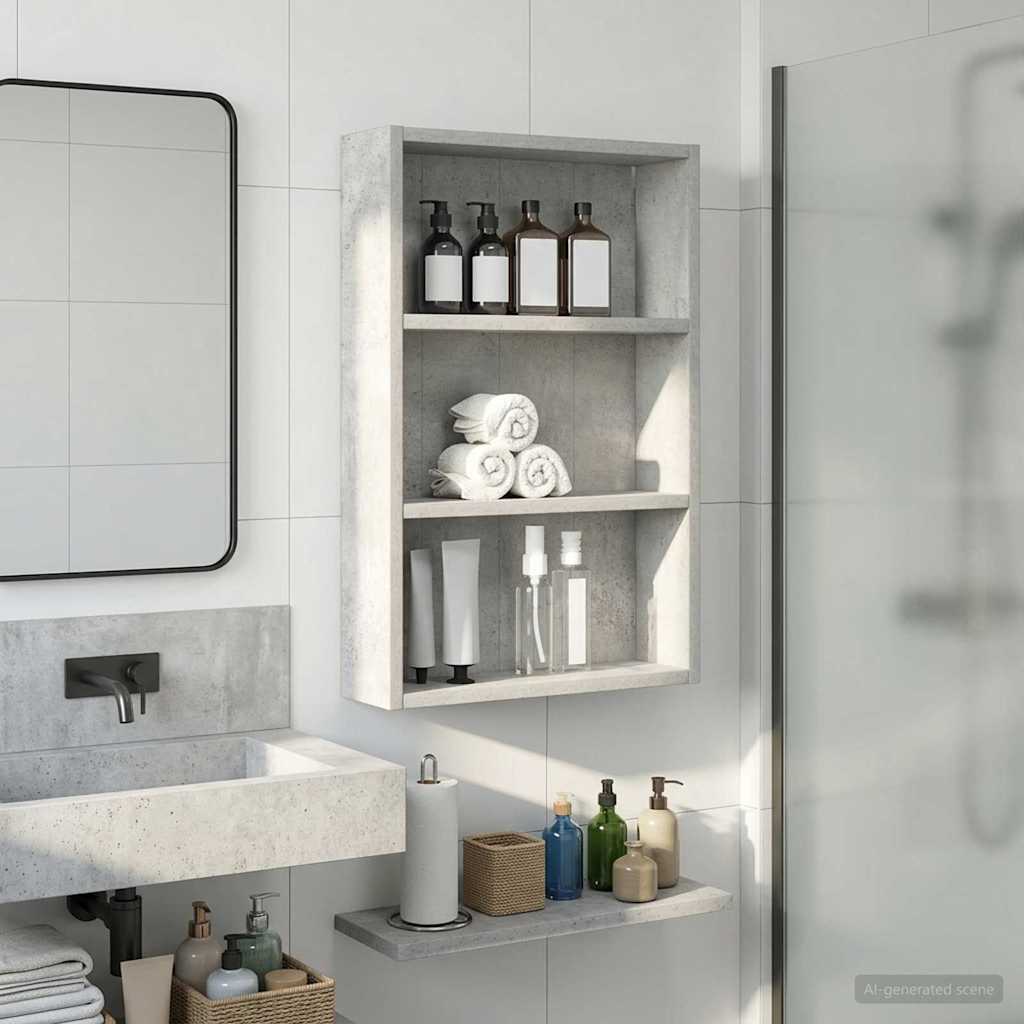 Badezimmer-Wandschrank Betongrau 40 x 10 x 60,5 cm