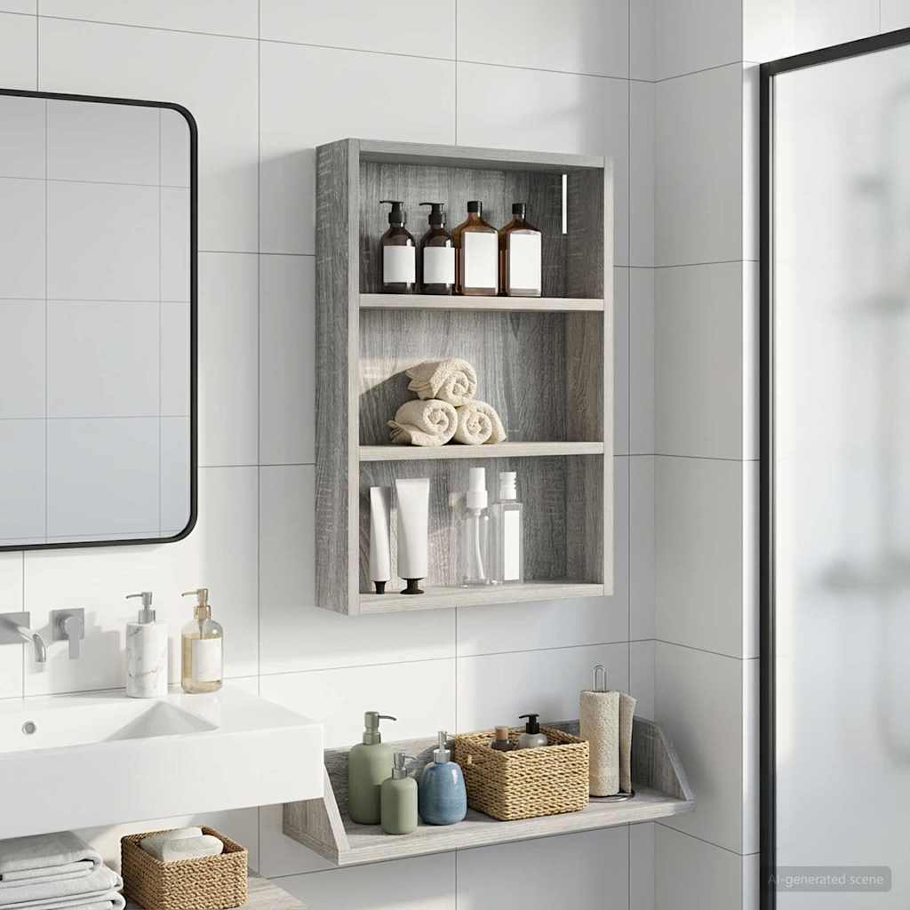 Badezimmer-Wandschrank Sonoma-Grau 40 x 10 x 60,5 cm