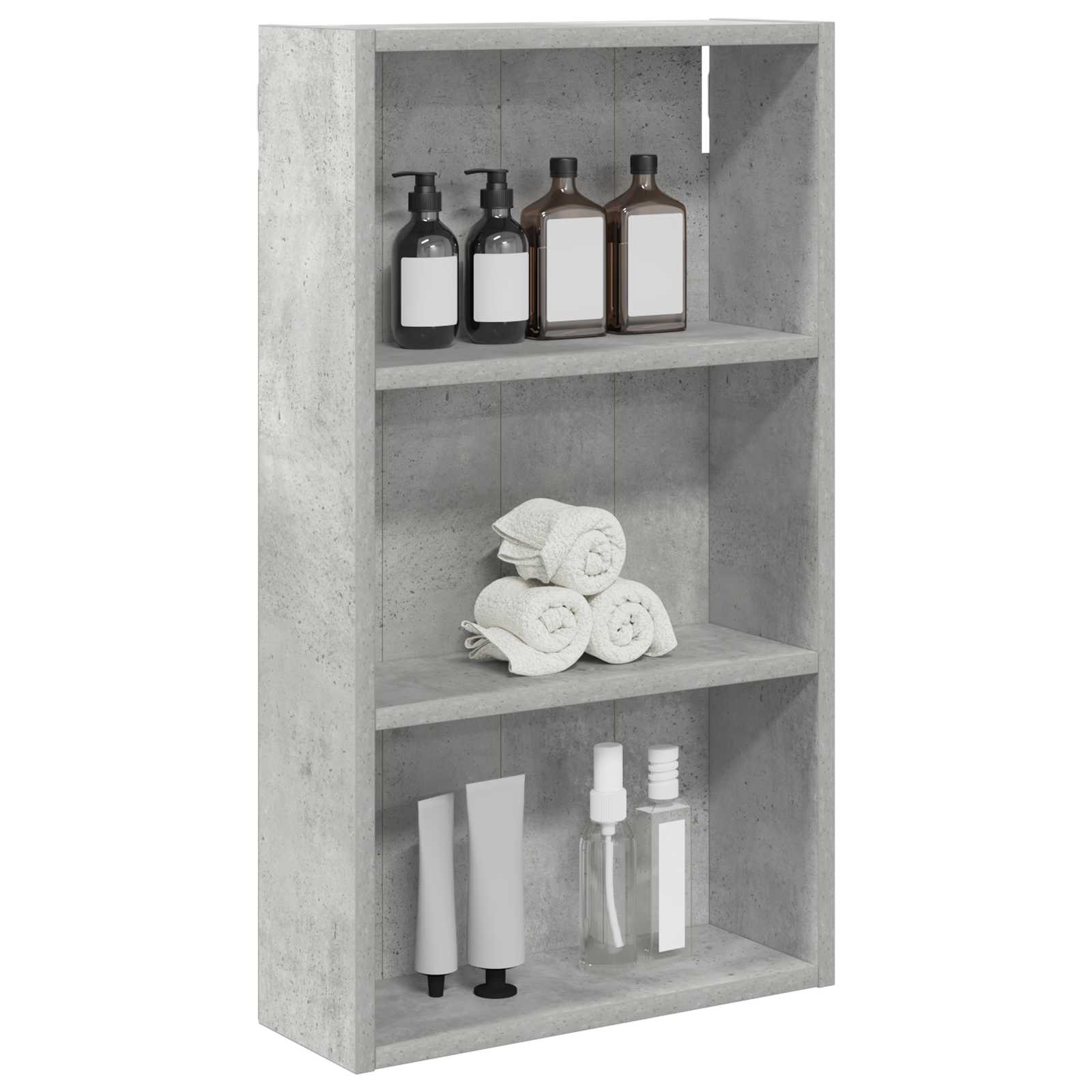 Badezimmer-Wandschrank Betongrau 40 x 14 x 70 cm Holzwerkstoff