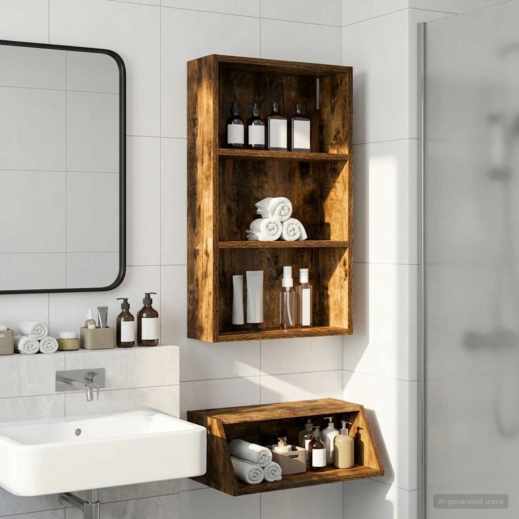 Badezimmer-Wandschrank Räuchereiche 40 x 14 x 70 cm