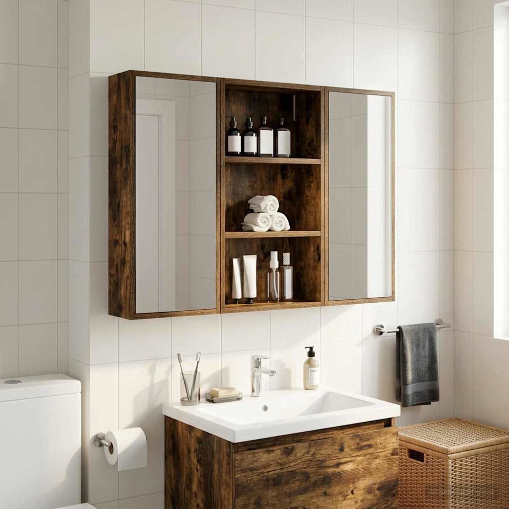 Badezimmer-Wandschrank Räuchereiche 40 x 14 x 70 cm